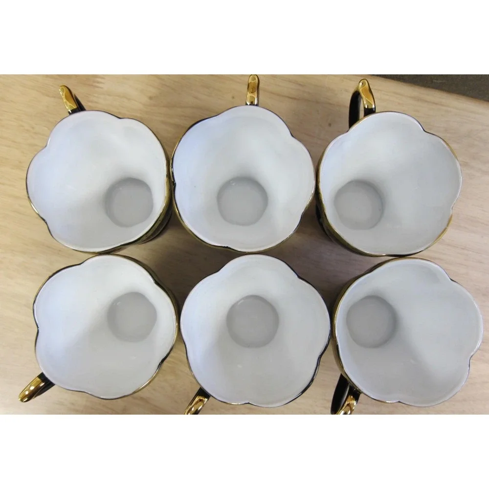 Yamasen Gold Collection Fine Porcelain 24ct Gold Plated Tea Set 12pc Japan w Box